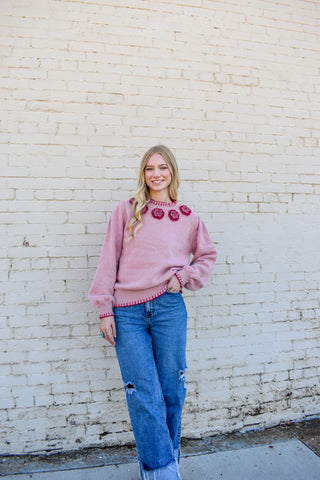 Crochet Flower Sweater