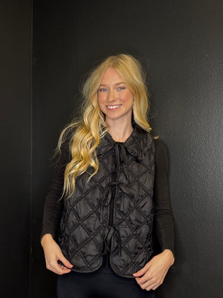 Black Quilted Vest